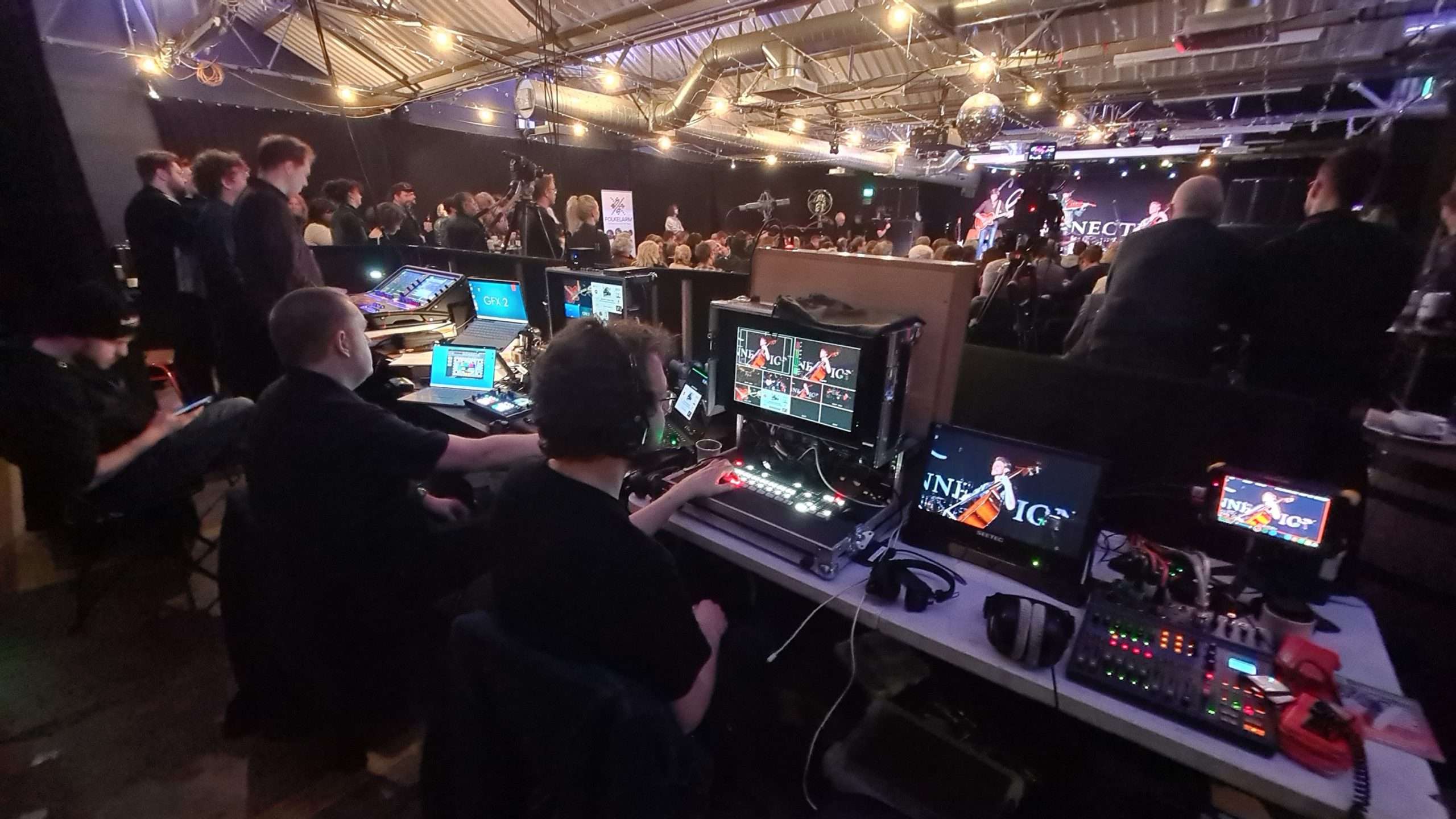Inner Ear live stream production crew at Showcase Scotland 2024