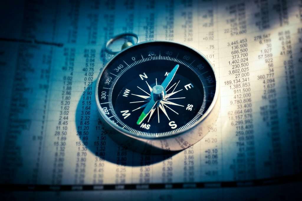 Compass on a chart